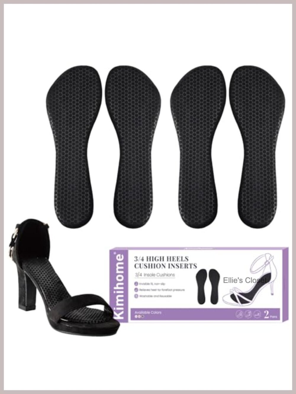 3/4 Length Silicone Gel High Heel Cushions, Non-Slip Shock Absorbing Invisible